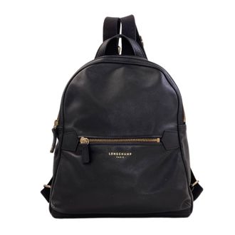 Longchamp Black Leather Backpack (Pre-Owned)