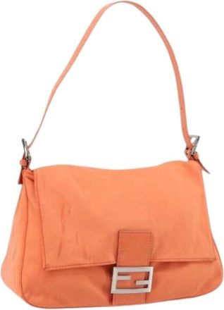 Fendi Pre-owned Shoulder Bags, female, Orange, Size: ONE SIZE Pre-owned Vintage Nylon Shoulder Bag