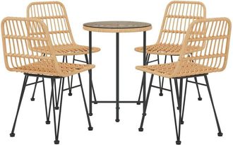 vidaXL Juego De Comedor De Jard&iacute;n 5 Piezas Rat&aacute;n Sint&eacute;tico Vidaxl