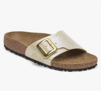 Birkenstock Womens Catalina Luxe Narrow Sandal In White Pearl