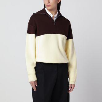 Loewe Two-tone brown and yellow cotton sweatshirt