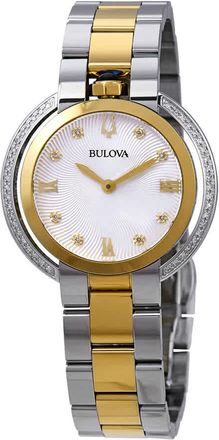 Bulova Rubaiyat Diamond White Dial Two-tone Ladies Watch 98R246