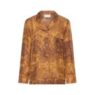 Pierre-Louis Mascia Shirts, female, Yellow, Size: XS Aloegum Long-sleeve Silk Shirt