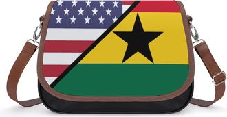 Generic US & Ghana Flag Fashion Womens Crossbody Bags Novelty Handbag Shoulder Bag Purse