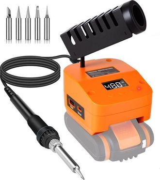 OEM Soldador Inal&aacute;mbrico De 20 V, Alimentado Por Bater&iacute;a, Calentamiento R&aacute;pido, Estaci&oacute;n De Soldadura Digital Lcd El&eacute;ctrica Con Puertos De Carga Usb Y Tip