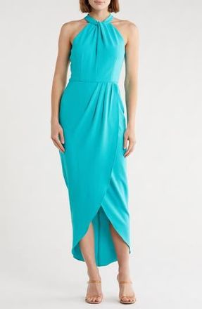 Julia Jordan Knot Neck Halter Dress in Aqua Fresh at Nordstrom Rack, Size 16