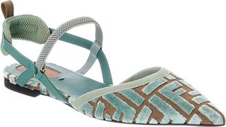 Fendi Fendi Colibri Lite Ff Jacquard Velvet Flat