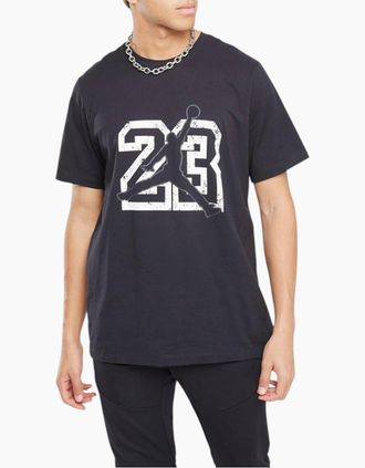 Nike Mens NIKE Air Jordan Mens T Shirts Short Sleeve Crew Neck Sportswear Activewear Top - Black - Size: 42