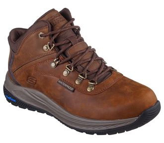 Skechers Trekkingschuh SKECHERS MEROE-PIKEMAN, Herren, Gr. 41, braun, Leder, Lederimitat, Schuhe Trekkingschuh, Trekking-Boots, Sneaker mit Fersenkissen
