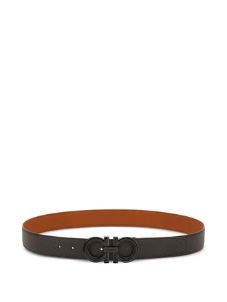 Ferragamo gancini reversible belt - men - CALFSKIN - 115 - Brown