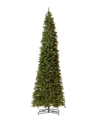 Nearly Natural 13Ft Artificial Slim Green Mountain Pine Christmas Tree With 1360 Warm White Led Lights & 3924 Bendable Branches