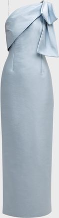 Sachin & Babi Bonnie One-Shoulder Bow Column Gown