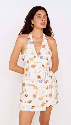 Minkpink Carmen Halter Romper In Fruit Print