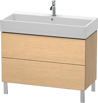 Duravit Unidad De Lavabo Duravit L-cube De Pie 98,4 X 45,9 Cm, 2 Extra&iacute;bles, Para Vero Air 235010, Color: Roble Cepillado Chapa De Madera Aut&eacute;ntica - Lc677801