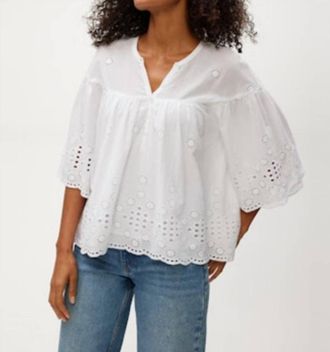 Michael Stars Gloria Flutter Top In White