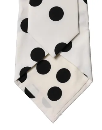Dolce & Gabbana Polka-Dot Silk Necktie - White