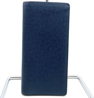 Louis Vuitton Taiga Navy Taiga Leather Long Wallet (Bi-Fold) (Pre-Owned)