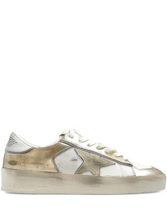 Golden Goose Stardan Suede And Laminated Leather Upper Suede Star Laminated Leather Heel Glitter Piping