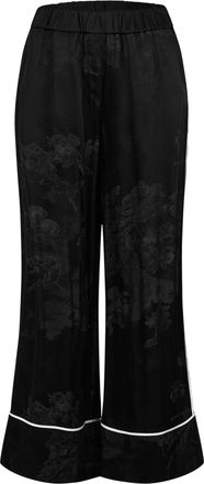 Off-white Off White Pyjama-broek met bloemenpatroon en wijde pijpen voor dames (Zwart)