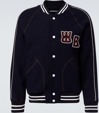 Wales Bonner Giacca varsity October in lana con ricamo