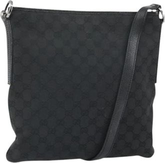 Gucci Pre-owned Canvas Cross Body Bag - Dames - Vintage Schoudertas - Zwart - ONE Size - Vintage