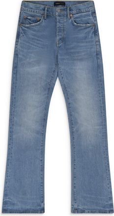 Purple Light Indigo Coated Flare Jeans