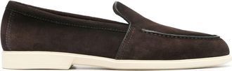 Santoni round-toe suede loafers - men - Rubber/Calf Leather/Calf Suede - 8 - Brown