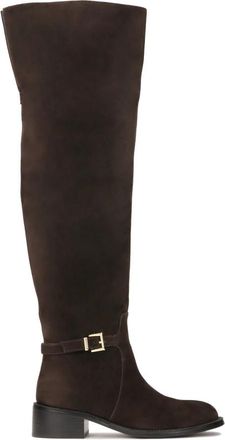 Kazar Erva Over-knee Laarzen - Dames - Over de knie laarzen - Bruin - 38 EU - Leer - Schoenen