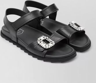 Roger Vivier embellished flat sole open toe sandals