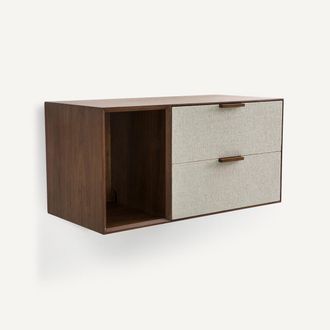 AM.PM Kast met 1 nis en 2 lades, notenhoutfineer en stof, Aldon