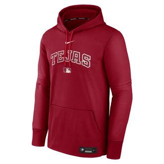 Nike Mens Texas Rangers Authentic Collection City Connect Nike Therma MLB Pullover Hoodie in Red | NAC30HU3TER-YQN