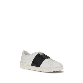 Valentino Garavani Mens White Calf Leather Bos Taurus Low Top Sneakers