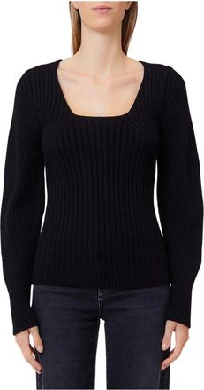 Liu Jo Maglia chiusa M/L a coste - Dames - Ronde hals truien - Zwart - M - Truien & Vesten
