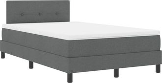 vidaXL Vidaxl - Box Spring Bed with Mattress Dark Grey 120 x 190 cm Fabric