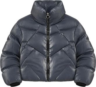 KRAKATAU Nebula Short Puffer Jacket - Dames - Jassen - Blauw - Maat: M Leer