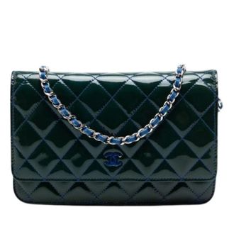 Chanel Pre-owned Leather chanel-bags - Dames - Pre-owned - Groen - Maat: ONE Size Leer