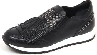 Tod's Gescheurd Effect Instap Schoen Franje - Dames - Sneakers - Zwart - 36 1/2 EU - Leer - Schoenen