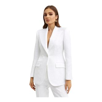 Dolce & Gabbana White Textured Blazer - female - Dolce & Gabbana - Blazers - White - S - Jackets
