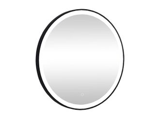 Vente-Unique Vente-unique - Specchio Per Bagno Luminoso Tondo Con Led D. 80 Cm Nero - Numea