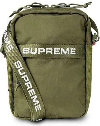 SUPREME logo-print shoulder bag - unisex - Nylon - One Size - Green