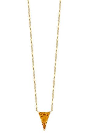 Bony Levy Citrine Pendant Necklace in 14K Yellow Gold at Nordstrom, Size 18