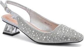 Lady Couture Ronda Slingback Pump in Silver at Nordstrom Rack, Size 13