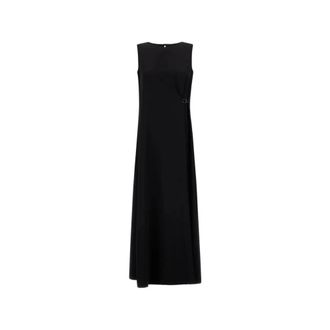 Herno Kleedjes, Dames, Wit, S, Polyester, Jurk in Vloeiende Diagonaal