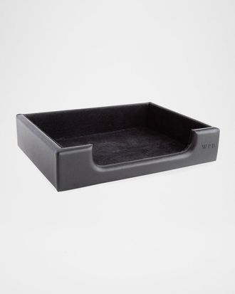 Royce Leather Personalized Leather Note Desk Tray