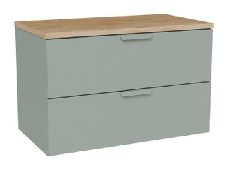 Vente-Unique Mueble de ba&ntilde;o suspendido con encimera - Verde salvia - A80 cm - AVORELI