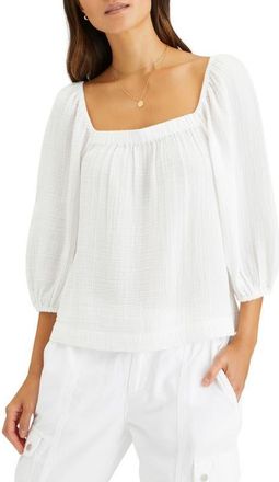 Sanctuary Dusk Square Neck Top in White at Nordstrom, Size Large