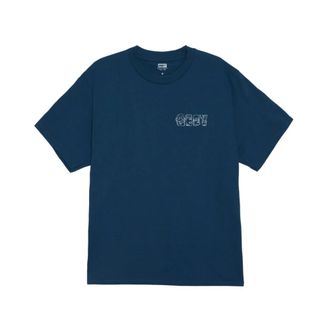 Obey Tops, Heren, Blauw, M, Katoen, Abstracte Dingen Tee Blauw Katoenen T-shirt