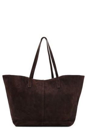 Mango Medium Suede Shopper Tote in Chocolate at Nordstrom Rack