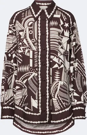 Alemais Al&eacute;mais Lori printed cotton poplin shirt
