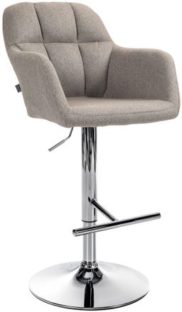 Clp Taburete De Bar Natoma En Tela Gris Topo Metal Cromado